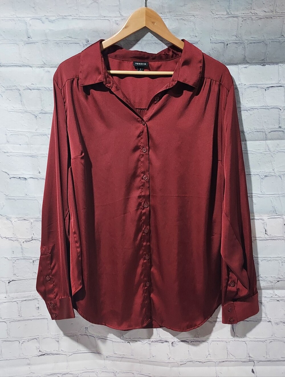 Torrid 2 Rust Colored Top Button Down Office Career Business